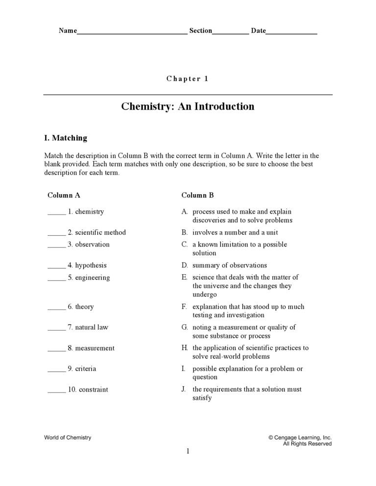 Test Bank For World of Chemistry, Student Edition for Alabama, 1st Edition by National Geographic Chapter 1-21