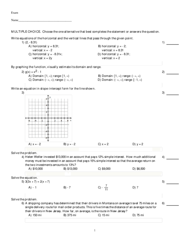 Test Bank for College Algebra Graphs and Models, 7th Edition by Marvin L. Bittinger Judith A. Beecher Judith A. Penna Barbara L. Johnson