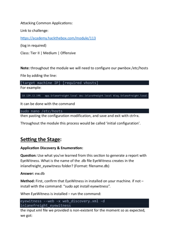Attacking Common Applications: Hack The Box Module 113