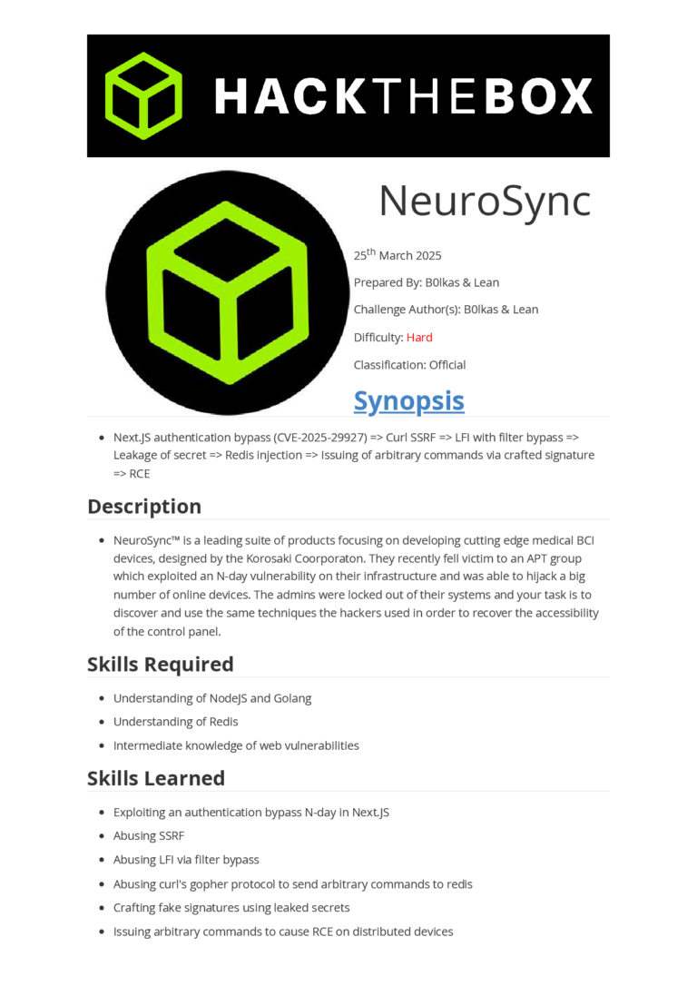 HACK THE BOX NeuroSync | NeuroSync™ is a leading suite of products focusing on developing cutting edge medical BCI  devices, designed by the Korosaki Coorporaton