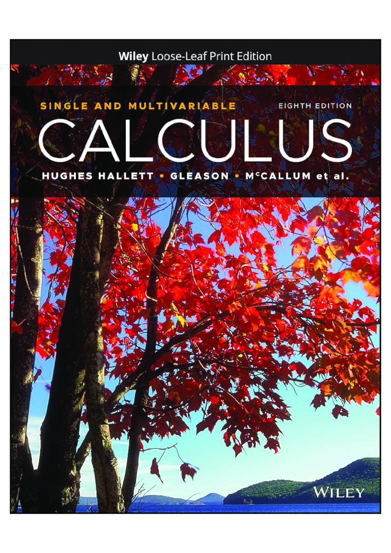 Solutions manual For Calculus Single and Multivariable, 8th Edition Deborah Hughes-Hallett
