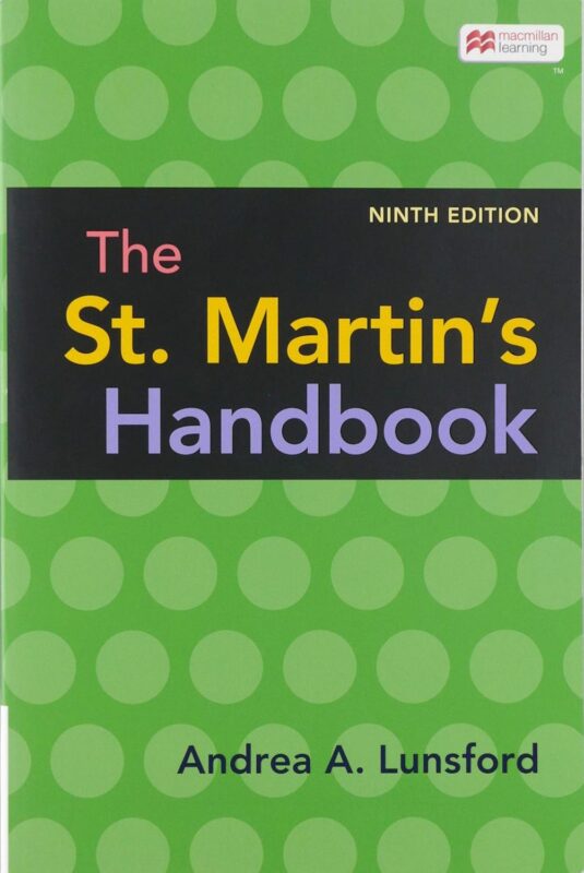 The St. Martin’s Handbook 9th Edition By with 2021 MLA Update By Andrea A. Lunsford