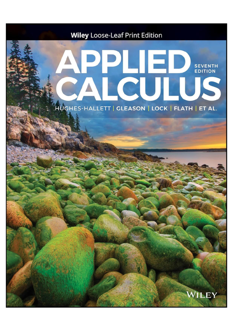 Solution manual for Applied Calculus 7th edition by Deborah Hughes-Hallett, Andrew M. Gleason, Patti Frazer Lock, Daniel E. Flath