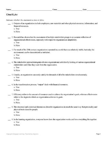 Organization Theory and Design, 4th Canadian Edition by Richard L. Daft TEST BANK