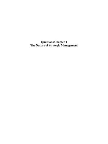 Test Bank for The Strategic Management of Health Care Organizations 8th Edition by Peter M. Ginter, W. Jack Duncan, Linda E. Swayne