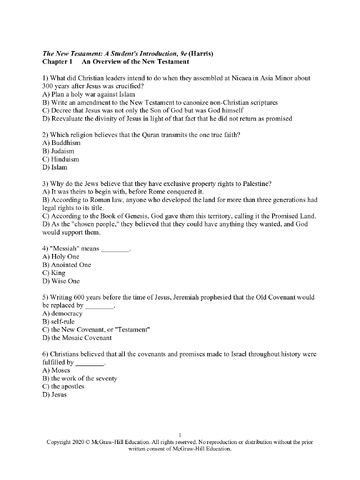 The New Testament, A Student’s Introduction, 9th Edition by Stephen Harris | TEST BANK