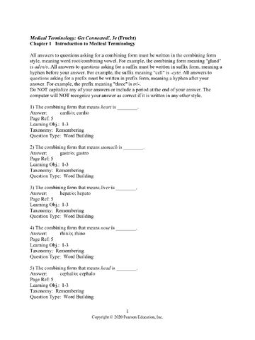 Medical Terminology: Get Connected, 3rd Edition by Suzanne Frucht TEST BANK