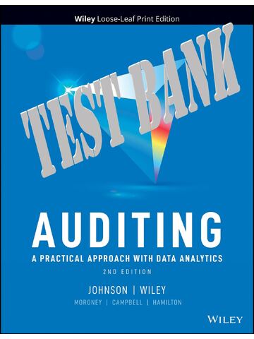 TEST BANK for Auditing: A Practical Approach with Data Analytics 2nd Edition by Laura Davis, Raymond and Robyn | All Chapters 1-16