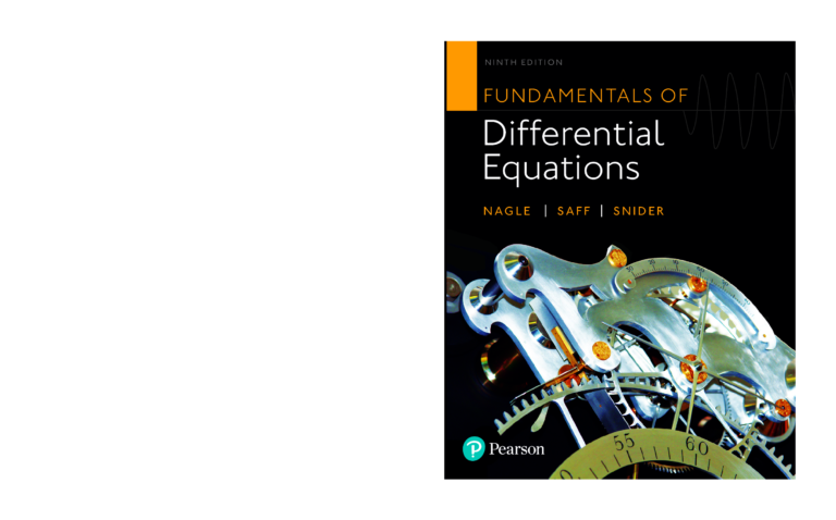 Fundamentals of Differential Equations 9th Edition By R. Kent Nagle, Edward B. Saff