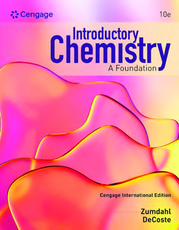 Introductory Chemistry: A Foundation 10th International Edition By Steven Zumdahl, Donald DeCoste