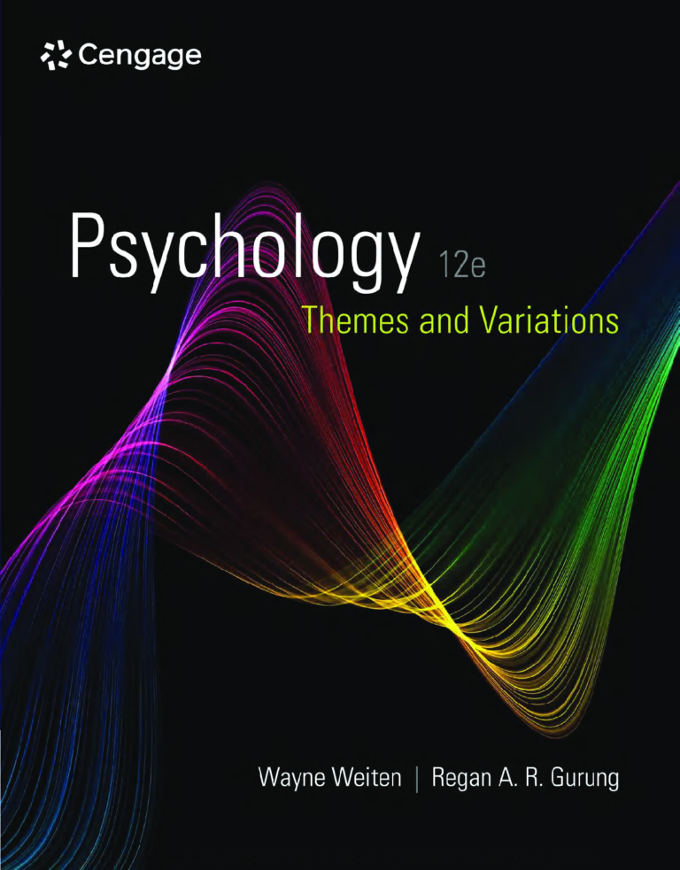 Psychology: Themes and Variations 12th Edition By Wayne Weiten, Regan Gurung
