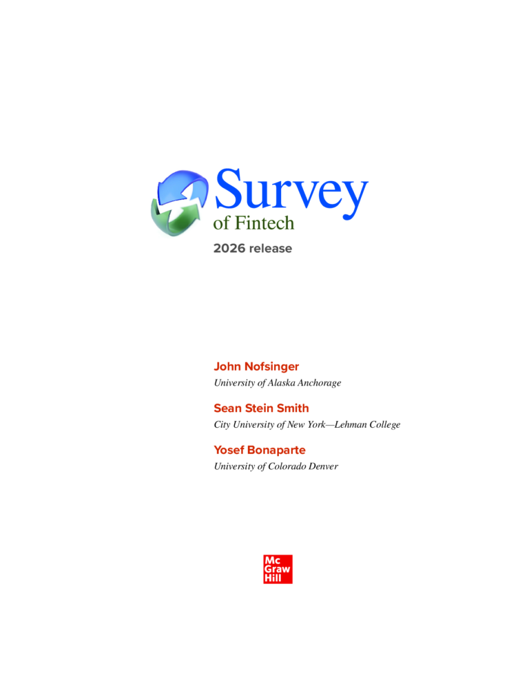 Survey of Fintech 2026 EverGreen Release By John Nofsinger, Sean Stein Smith, Yosef Bonaparte