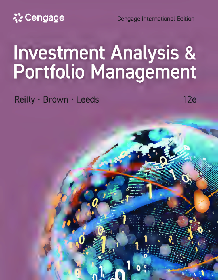 Investment Analysis Portfolio Management 12th Edition By Frank K. Reilly, Keith C. Brown, Sanford J. Leeds