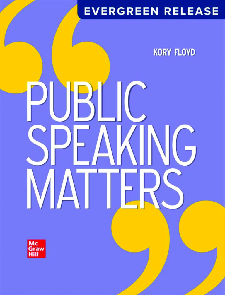 Public Speaking Matters 2026 EverGreen Release By Kory Floyd