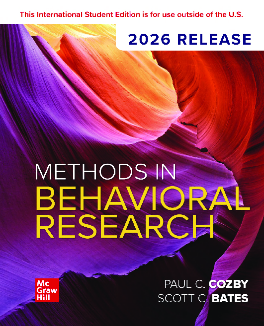 Methods in Behavioral Research 2026 Release ISE By Paul C. Cozby, Scott Bates