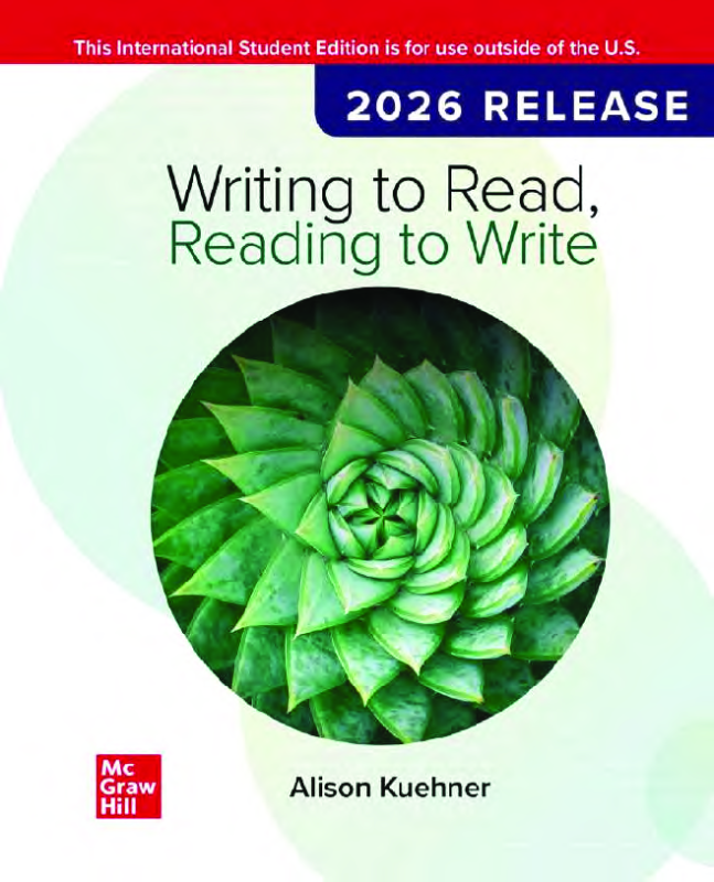 Writing to Read Reading to Write 2026 Release ISE By Alison Kuehner