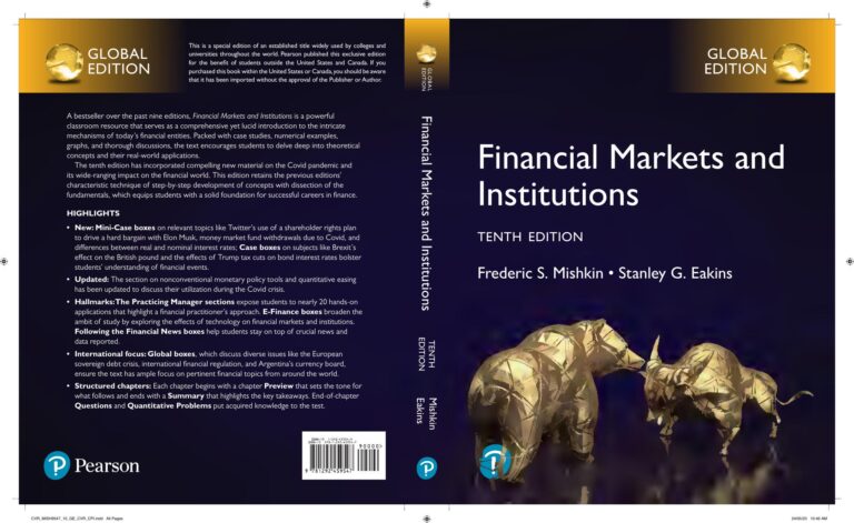 Financial Markets and Institutions 10th Global Edition By Frederic Mishkin, Stanley Eakins