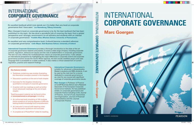 International Corporate Governance 1st Edition By Marc Goergen