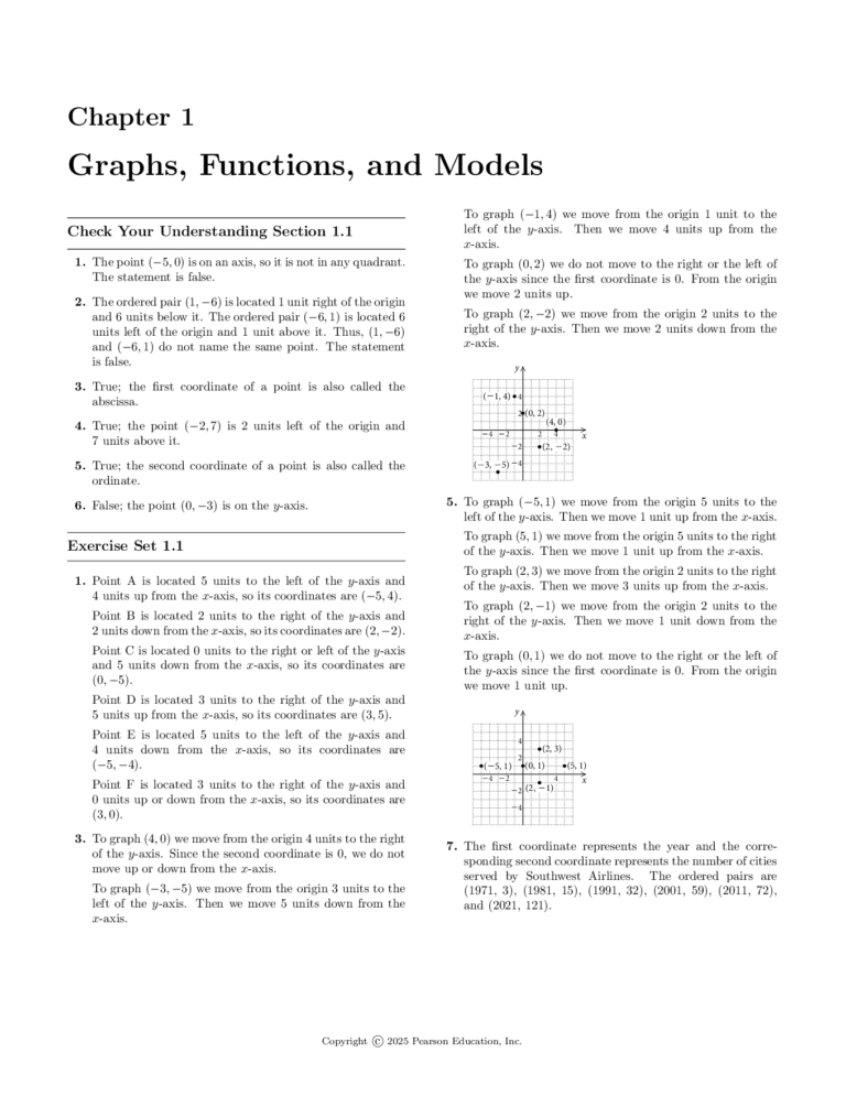 Solutions Manual for College Algebra Graphs and Models, 7th Edition by Marvin L. Bittinger Judith A. Beecher Judith A. Penna Barbara L. Johnson