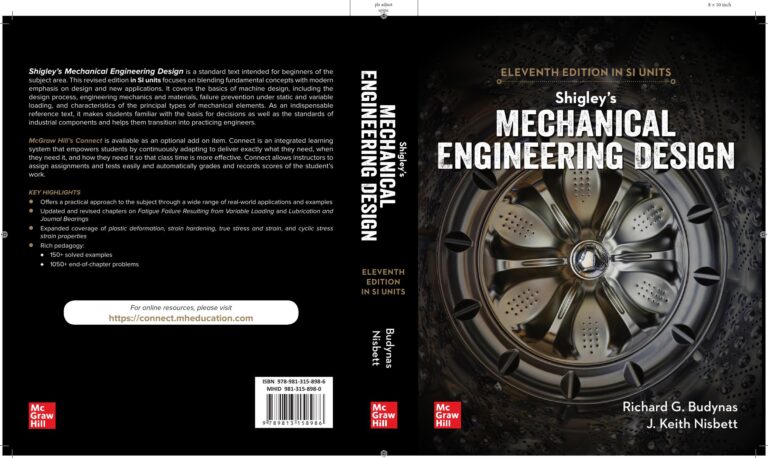 Shigley’s Mechanical Engineering Design 11th Edition Si Units By Richard Budynas, Keith Nisbett