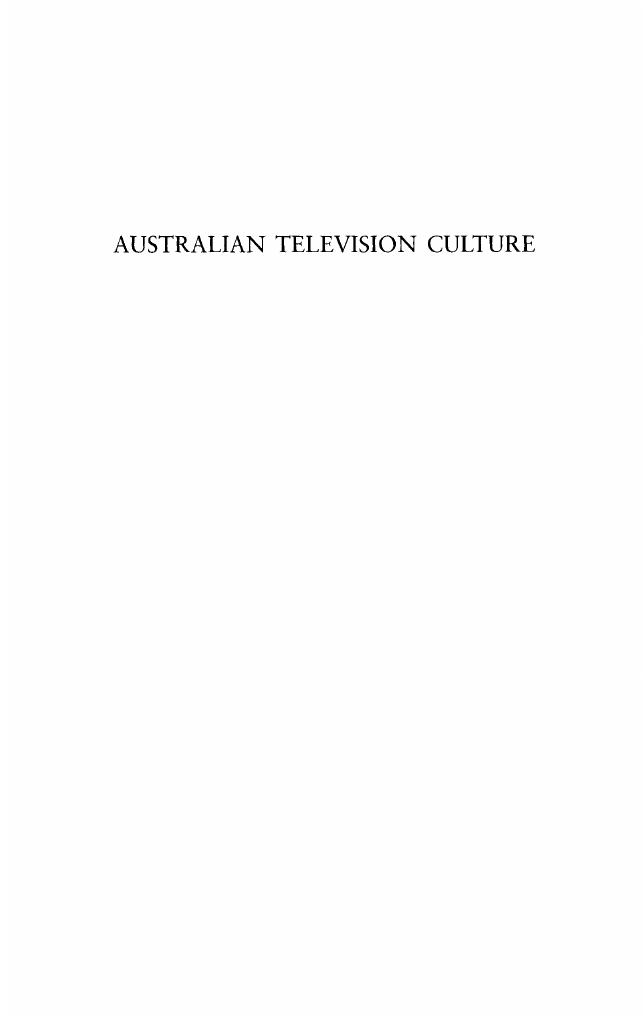 Australian Television Culture (Geological Society Special Publication) by Tom O’Regan