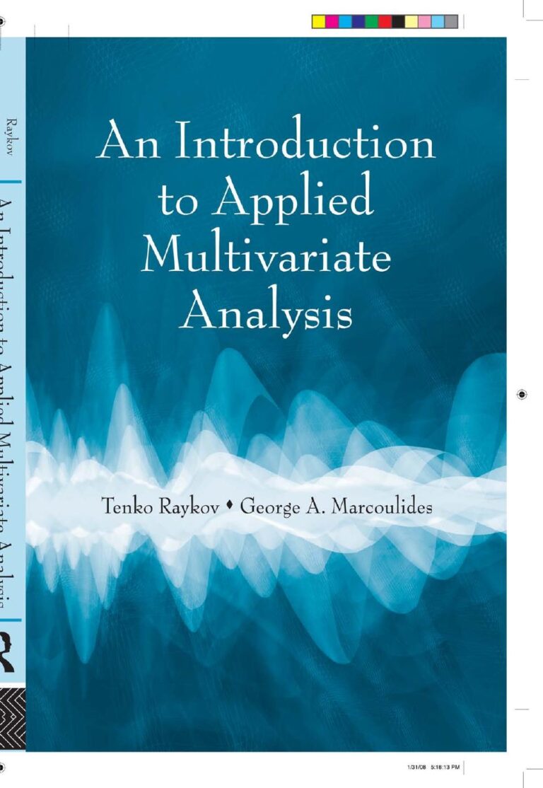 An Introduction to Applied Multivariate Analysis, 1st Edition By Tenko Raykov, George A. Marcoulides