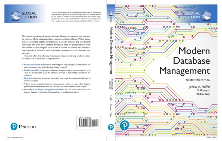 Modern Database Management, (Global Edition) 13th Edition By Jeff Hoffer, Ramesh Venkataraman, Heikki Topi