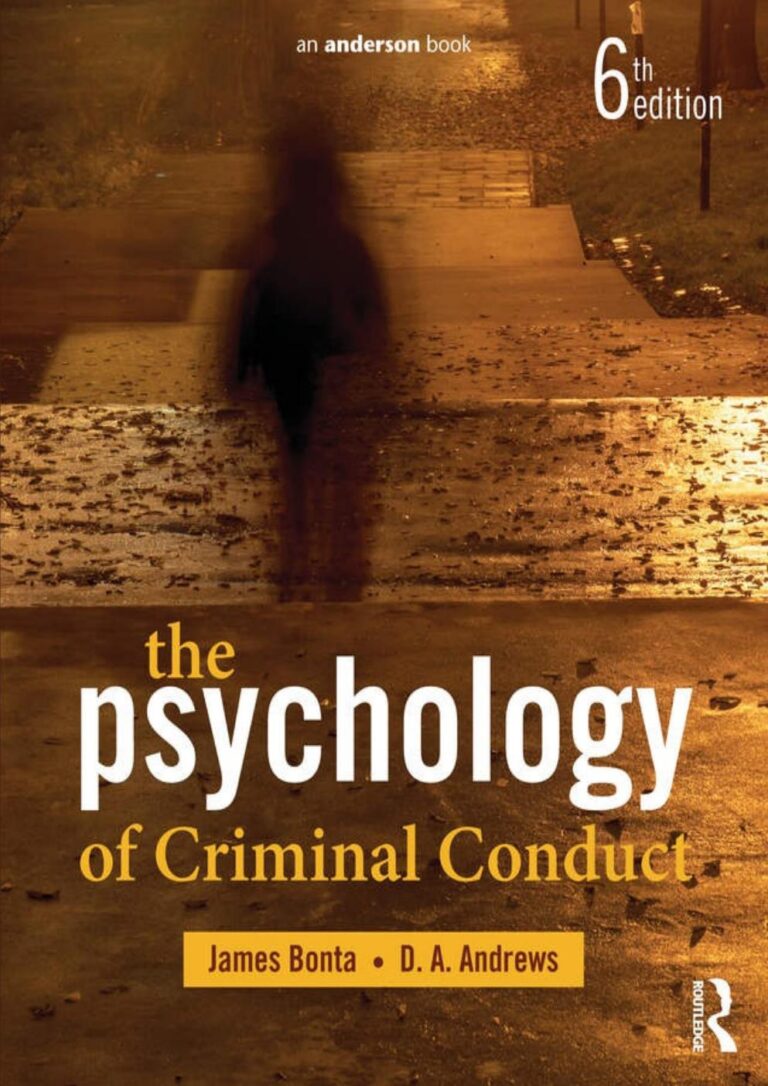 The Psychology of Criminal Conduct 6th Edition By James Bonta, D. A. Andrews