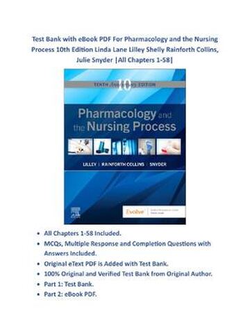 TEST BANK for Pharmacology and the Nursing Process 10th Edition Linda Lane Lilley | Test Bank